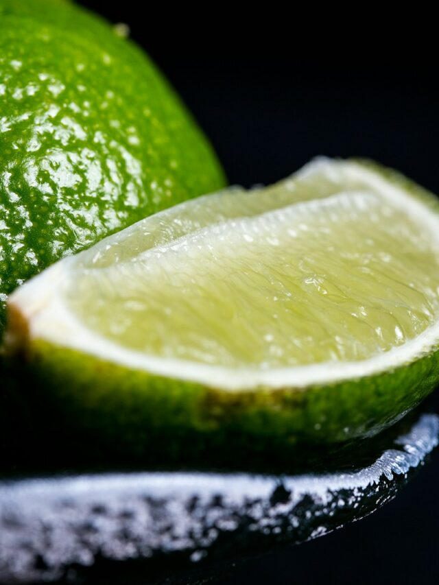 sliced lime on grey bowl