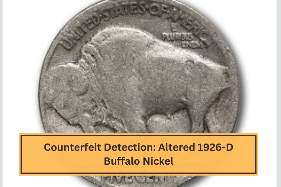 Counterfeit Detection Altered 1926-D Buffalo Nickel