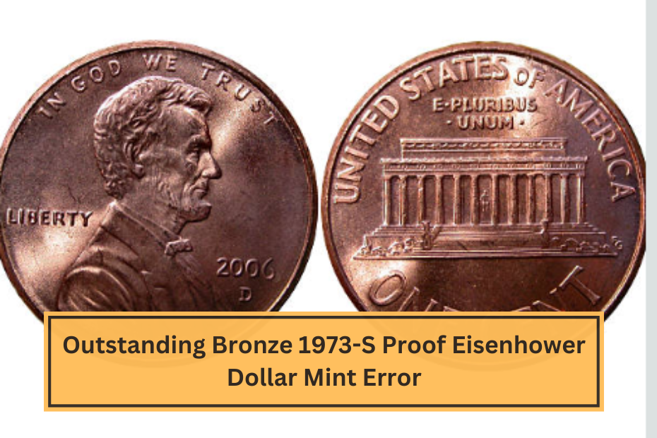 Outstanding Bronze 1973-S Proof Eisenhower Dollar Mint Error